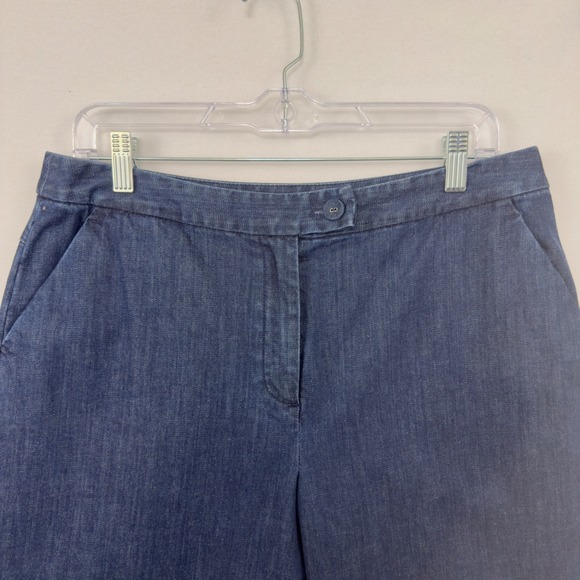 Talbots Pants - Talbots‎ Womens Blue Stretch Denim Pants Size 12 Straight Leg Classic